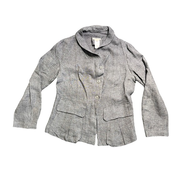 Ehappees Belles Jackets & Blazers - ECHAPPEES BELLES Black White Marbled‎ Linen Blazer Soft Women Sz 3 Paris Chic
